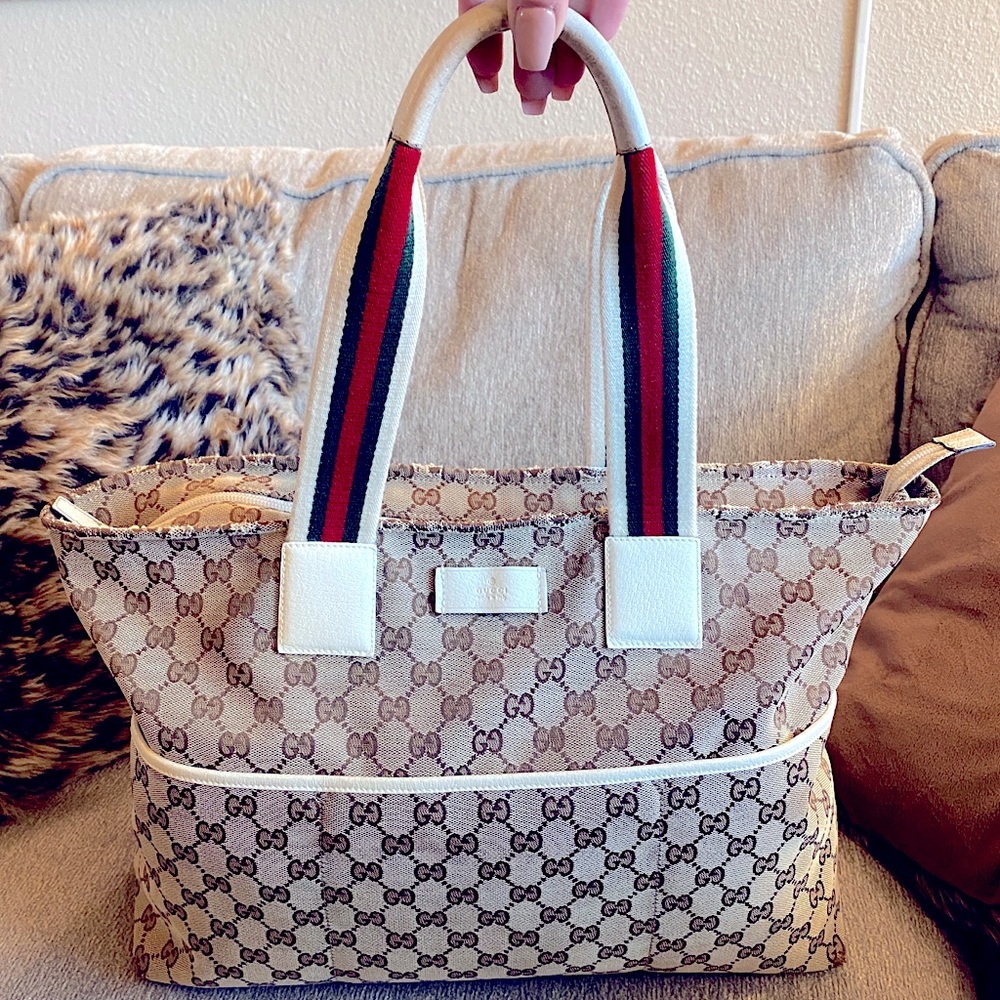Authentic Gucci Tote Brown GG Monogram